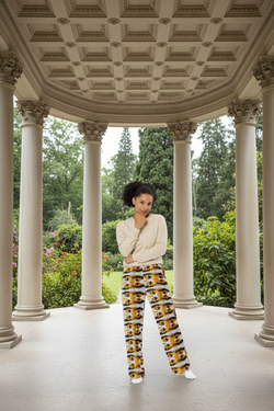 Eyes of Frida Kahlo Premium All-Over Print Unisex Wide-Leg Pants - Artist Collection